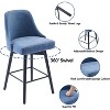 Jojoka Mid Century Bar Chairs with Back & Wood Legs - 3 of 4