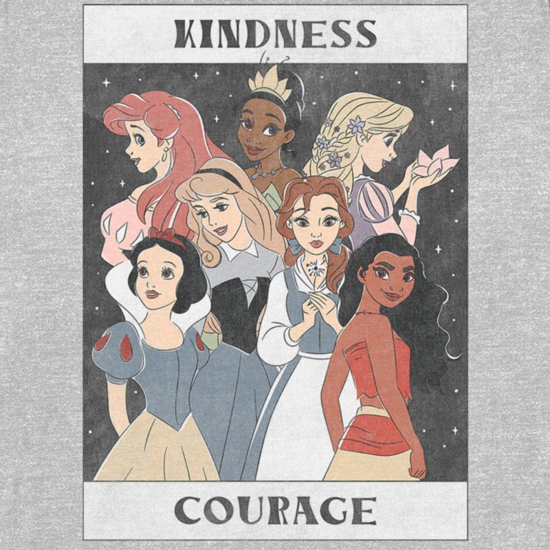 Women's Disney Princesses Kindness and Courage Poster T-Shirt, 2 of 5