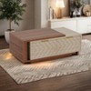 Lirago 42" Extendable Coffee Table Modern Walnut Oak Veneer with 2 Storage Drawers Dual-Tone Design for Living Room - 2 of 4