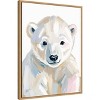 Amanti Art Polar Bear Cub by Ohkimiko  Framed Canvas Wall Art - 2 of 4
