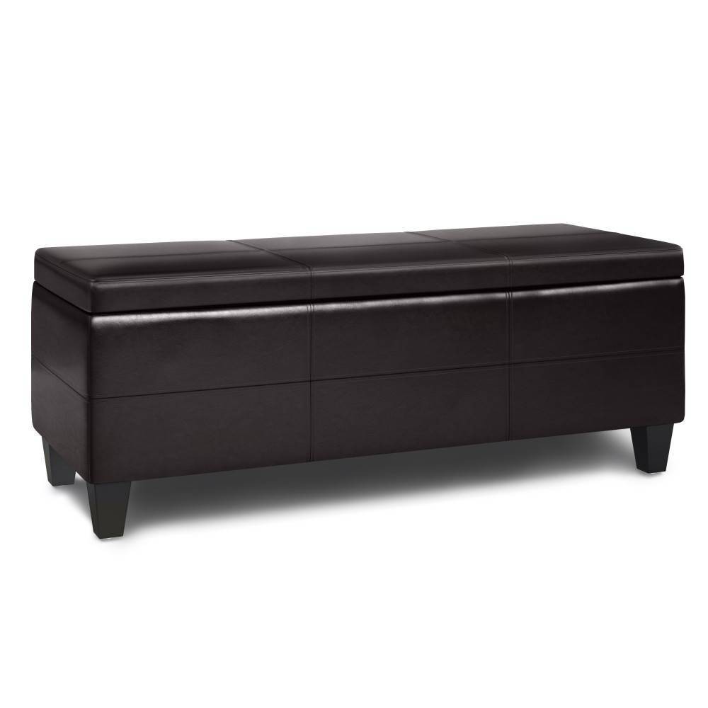 Photos - Pouffe / Bench Halsey Storage Ottoman Bench Tanners Brown - WyndenHall