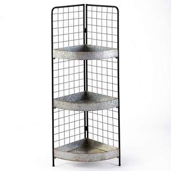 The Lakeside Collection 3-Tier Metal Corner Shelves