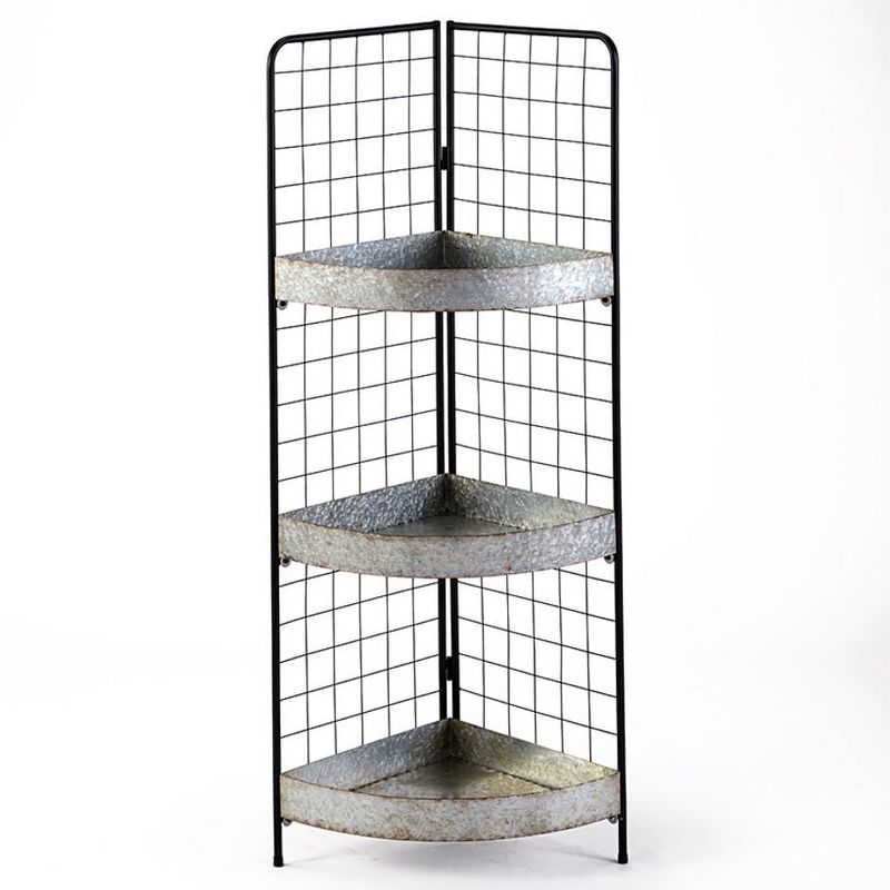 The Lakeside Collection 3-Tier Metal Corner Shelves, 1 of 3
