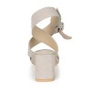 Journee Signature Womens Genuine Leather Hether Hook and Loop Block Heel Sandals - 3 of 4