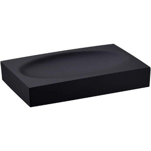Aoibox Black Resin Soap Dish for Bathroom or Shower, Modern Soap Holder and Saver, Home Kitchen Accessory - 1 of 4