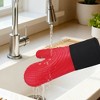 REGALWOVEN Soft Silicone and Cotton Oven Mitts Heat-Resistant Cooking Gloves Gripping for Baking, Kitchen Mitts Set of 2 - 4 of 4