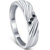 Pompeii3 Black Diamond Ring Men's 14k White Gold - 3 of 4