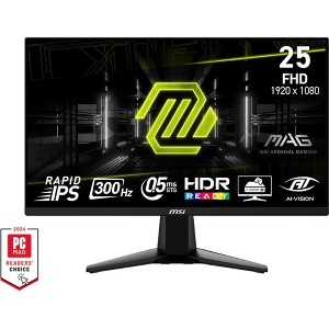 MSI MAG 255XF 25-inch 1920 x 1080 (FHD) Curved Monitor Slim Bezel, 0.5ms, Black - 1 of 4