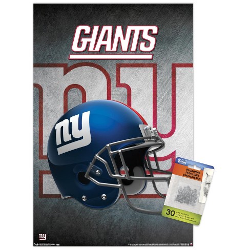 Trends International Nfl New York Giants - Helmet 16 Unframed Wall Poster  Print Clear Push Pins Bundle 14.725' X 22.375' : Target
