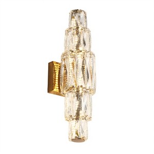 LNC Cryptography 1-Lights 5.3" Luxury and Glam Integrated LED Crystal Wall  Lights, Gold - 1 of 4