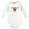Hudson Baby Infant Boy Cotton Long-Sleeve Bodysuits, Winter Moose 3-Pack - 3 of 4