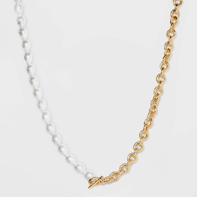 SUGARFIX by BaubleBar Gold and Pearl Necklace - Gold/White, 1 of 7