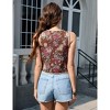 Clearlove Women's Floral Print V Neck Vest Tie Front Sleeveless Vintage Boho Vests Tops - 4 of 4