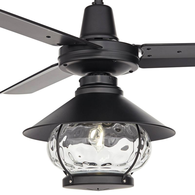 44" Casa Vieja Industrial Indoor Outdoor Ceiling Fan with Light LED Remote Matte Black Damp Rated for Patio Exterior House Porch, 3 of 11