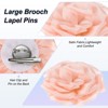 Unique Bargains Handmade Dainty Satin Fabric Big Peony Rose Flower Brooches Hair Clips 1 Pc - 2 of 4