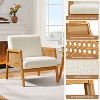 Yaheetech Set of 2 Upholstered Accent Chairs with Rattan Sides for Living Rooms, Bedrooms - 4 of 4