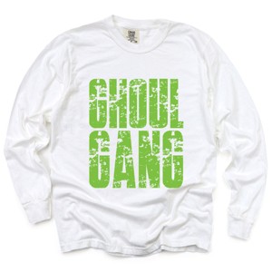Ghoul Gang Block Distressed - Women's Garment Dyed Long Sleeve Graphic T-Shirt - 1 of 4