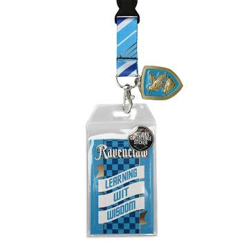 Harry Potter Ravenclaw Tie Inspired Sublimation Print Metal Charm Id Holder Lanyard