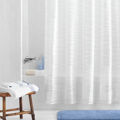 LunaLulinlk Lightweight Shower Curtain and 12 Hooks, Frosted