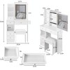 FONTOI 29.2"W/37"W/41"W Makeup Vanity Table with Left Drawer Stool Large Sliding Mirror Capacity Storage for Bedroom Dressing Room, White/Black - 3 of 4