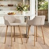 KWPZQEB Counter Height Bar Stools Set of 2, Modern Counter Stools with Backrest and Footrest, Upholstered Barstools for Kitchen Island - 2 of 4