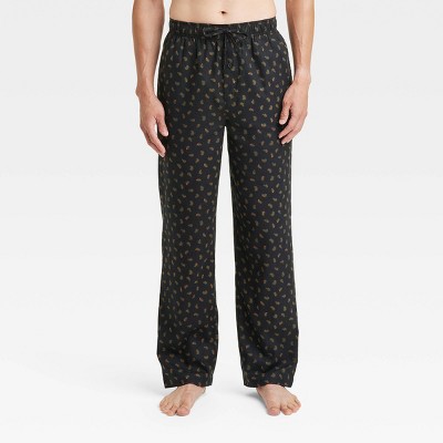 Hanes Originals Men's Plaid Stretch Woven Sleep Pajama Pants - Black/Blue XL