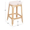 Set of 2 Metal Beige Velvet Bar Stools, Modern Design Style ,Upholstery , Dining Room - 4 of 4