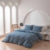 Blue Floral Duvet Cover King, Soft Cotton Garden Style Botanical Bedding Set with 2 Pillowcases - 2 of 4
