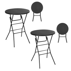 MUKE 31.5" Round Folding Picnic Table, Portable Cocktail Table with Detachable Legs, Waterproof for Indoor/Outdoor Events & Camping - 1 of 4