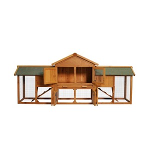 AZL1 Life Concept Pet Crates and Houses 79.5 Extra Large 2 Tier Bunny Cage with 2 Runs Waterproof Roof for Small Animals, Red, 35.03"*28.34"*10.62" - 1 of 4