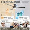 52'' Ceiling Fans with Lights and Remote Low Profile Ceiling Fan Dimmable LED Quiet DC Motor Flush Mount Ceiling Fan for Indoor Outdoor Bedroom Patio - 3 of 4