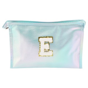 Unique Bargains Women's Letter E Makeup Bag Blue 1 Pc - 1 of 3