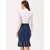 Allegra K Women's Elegant Vintage Fishtail Lace Stretch Office Bodycon Pencil Skirt - 3 of 4