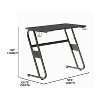 BlackArc Gaming Desk - Laminate Top - "S" Shaped Steel Frame - Detachable Cupholder/Headphone Hook-2 Cable Management Holes - 4 of 4