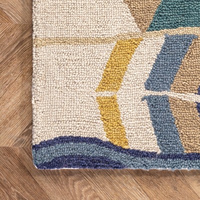 Multicolor Geometric Hand Tufted Wool Runner Rug 2'6" x 6'