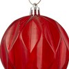 Northlight Set of 6 Transparent Red Rhombus Cut Shatterproof Christmas Ball Ornaments 3" - 4 of 4