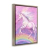 Stupell Industries Rainbow Unicorn Scene Floating Frame Canvas Art, Brown, 17" x 21" - 2 of 4