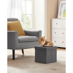 SONGMICS 11.8 Inches Folding Storage Ottoman Bench Footstool Bedroom Bench with Storage - 1 of 4