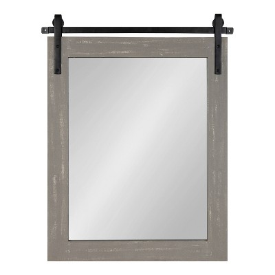 Cates Rustic Gray Full-Length Rectangular Wood Wall Mirror