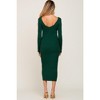 Pinkblush Forest Green V-Neck Long Sleeve Fitted Maternity Maxi Dress - 3 of 4