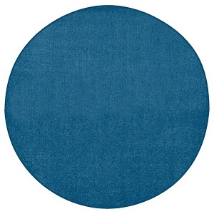 Carpets for Kids Mt St Helens Solids Collection Classroom Rug, Marine Blue, 6' Round - 1 of 4