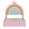 NicBex Twin/Full Upholstered Bed Frame with Rainbow Design Headboard for Kids,Velvet Princess Platform Bed with Storage Drawer,No Box Spring Needed - 4 of 4