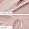 Misty Rose King Duvet Cover Set, 3PCS Soft Breathable with Zipper, 104x90 - 4 of 4