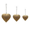 Royal Hampton Decorative Metal Heart Wall Decor Set of 3, Antique Gold Iron with Jute Hanging Rope, 12, 9.5, 7 Inches - 4 of 4
