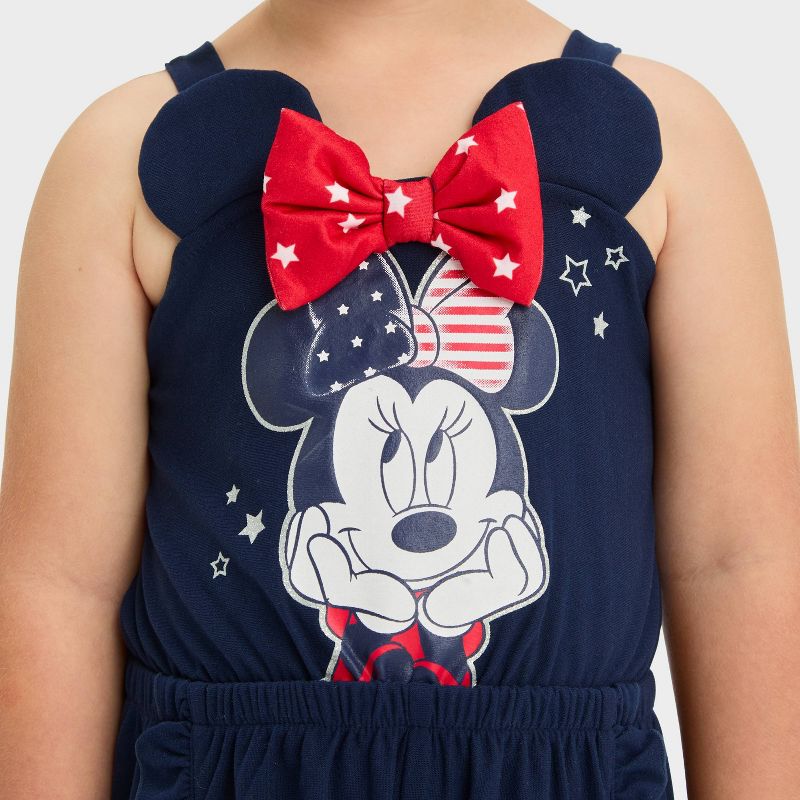 Toddler Girls&#39; Disney Minnie Mouse Americana Romper - Blue, 2 of 5