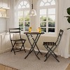 Garvee 3-Piece Outdoor Bistro Set – Folding Metal Table and Chairs for Small Spaces, Ideal for Indoor and Outdoor Use, White - 4 of 4