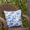Saro Lifestyle Fresh Floral Outdoor Poly Filled Throw Pillow, 18"x18", Blue - 3 of 3