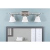 Sunset Lighting 3-Light Vanity, Faux Alabaster Glass, Bright Satin Nickel Finish - 2 of 3