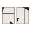 Kate and Laurel Sylvie Sleek Luxe Minimalist Black and White Abstract Framed Canvas Art Set by The Creative Bunch Studio - 2 of 4