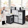 Qaba Play Kitchen, Corner Kids Kitchen Playset w/ Chalkboard, Range Hood, Ice Maker, Stove, Refrigerator Microwave, Sound & Lights - 3 of 4